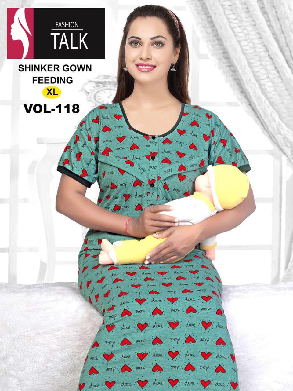 Ft Feeding 118 Nighty Night Wear Hosiery Cotton Night Dress Collection